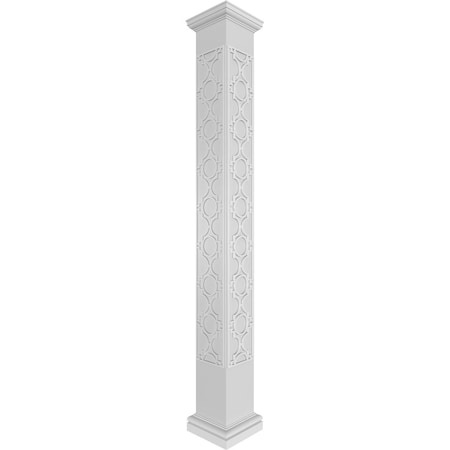 Ekena Millwork Craftsman Classic Square Non-Tapered Gypsum Fretwork Column w/ Tuscan Capital & Tuscan Base CC1210ENGYPTUTU